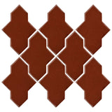 Clay Arabesque Castille Glazed Ceramic Tile - Mahogany