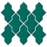 Clay Arabesque Castille Glazed Ceramic Tile - Mallard Green