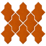 Clay Arabesque Castille Glazed Ceramic Tile - Nutmeg
