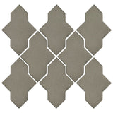 Clay Arabesque Castille Glazed Ceramic Tile - Pewter matte