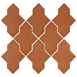 Clay Arabesque Castille Glazed Ceramic Tile - Red Iron