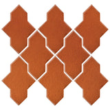 Clay Arabesque Castille Glazed Ceramic Tile - Spanish Brown