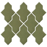 Clay Arabesque Castille Glazed Ceramic Tile - Spanish Moss