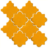 Clay Arabesque Cordova Tile - Valencia Orange Matte 129u