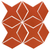 Clay Arabesque Granada Tile - Hazard Orange