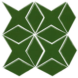 Clay Arabesque Granada Tile - Pine Green 7734c