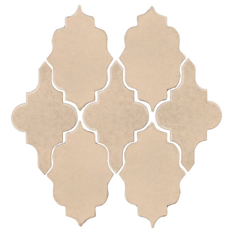 Clay Arabesque Leon Ceramic Tile - Almond