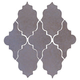 Clay Arabesque Leon Ceramic Tile - Black & Blue