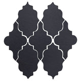 Clay Arabesque Leon Ceramic Tile - Black Diamond