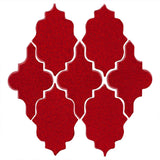 Clay Arabesque Leon Ceramic Tile - Cherry Red