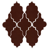 Clay Arabesque Leon Ceramic Tile - Dark roast