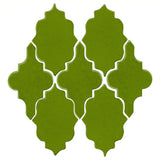 Clay Arabesque Leon Ceramic Tile - Evergreen