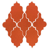 Clay Arabesque Leon Ceramic Tile - Hazard Orange
