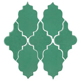 Clay Arabesque Leon Ceramic Tile - Juniper Breeze