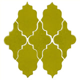 Clay Arabesque Leon Ceramic Tile - Lime Green