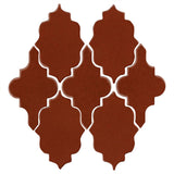 Clay Arabesque Leon Ceramic Tile - Mahogany