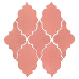 Clay Arabesque Leon Ceramic Tile - Peach pie