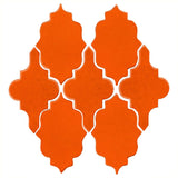 Clay Arabesque Leon Ceramic Tile - Pumpkin