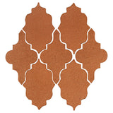 Clay Arabesque Leon Ceramic Tile - Red Iron