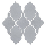 Clay Arabesque Leon Ceramic Tile - Silver Shadow