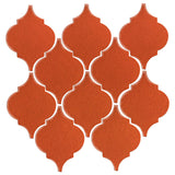 Clay Arabesque Malaga Ceramic Tile - Hazard Orange
