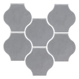 Clay Arabesque Mini Pata Grande Tile - Battleship