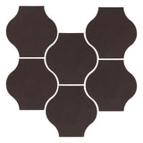 Clay Arabesque Mini Pata Grande Tile - Charcoal Matte 