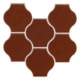 Clay Arabesque Mini Pata Grande Tile - Cinnamon