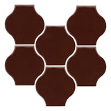 Clay Arabesque Mini Pata Grande Tile - Dark Roast