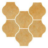 Clay Arabesque Mini Pata Grande Tile - Dijon mustard matte