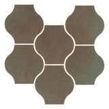 Clay Arabesque Mini Pata Grande Tile - Elder Green