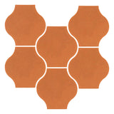 Clay Arabesque Mini Pata Grande Tile - Fawn Brown Matte