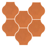 Clay Arabesque Mini Pata Grande Tile - Fawn Brown Matte