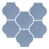 Clay Arabesque Mini Pata Grande Tile - Frost
