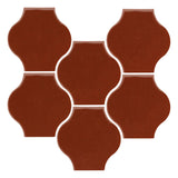 Clay Arabesque Mini Pata Grande Tile - Mahogany