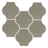 Clay Arabesque Mini Pata Grande Tile - Pewter Matte
