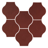 Clay Arabesque Mini Pata Grande Tile - Pueblo Red