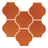 Clay Arabesque Mini Pata Grande Tile - Spanish Brown