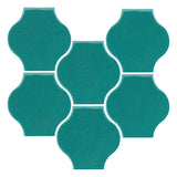 Clay Arabesque Mini Pata Grande Tile - Teal