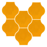 Clay Arabesque Mini Pata Grande Tile - Valencia Orange Matte