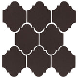 Clay Arabesque Mini San Felipe Ceramic Tile - Charcoal Matte