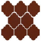 Clay Arabesque Mini San Felipe Ceramic Tile - Cinnamon