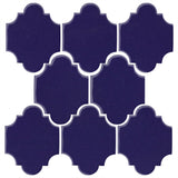 Clay Arabesque Mini San Felipe Ceramic Tile - Cobalt