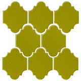 Clay Arabesque Mini San Felipe Ceramic Tile - Lime Green