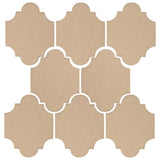 Clay Arabesque Mini San Felipe Ceramic Tile - Matte Linen