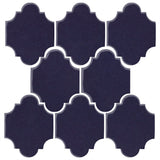 Clay Arabesque Mini San Felipe Ceramic Tile - Midnight Blue
