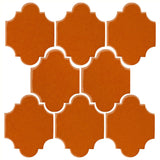 Clay Arabesque Mini San Felipe Ceramic Tile - Nutmeg 