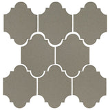 Clay Arabesque Mini San Felipe Ceramic Tile - Pewter Matte