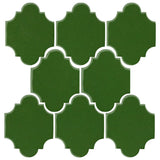 Clay Arabesque Mini San Felipe Ceramic Tile - Pine Green