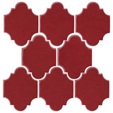 Clay Arabesque Mini San Felipe Ceramic Tile - Plum